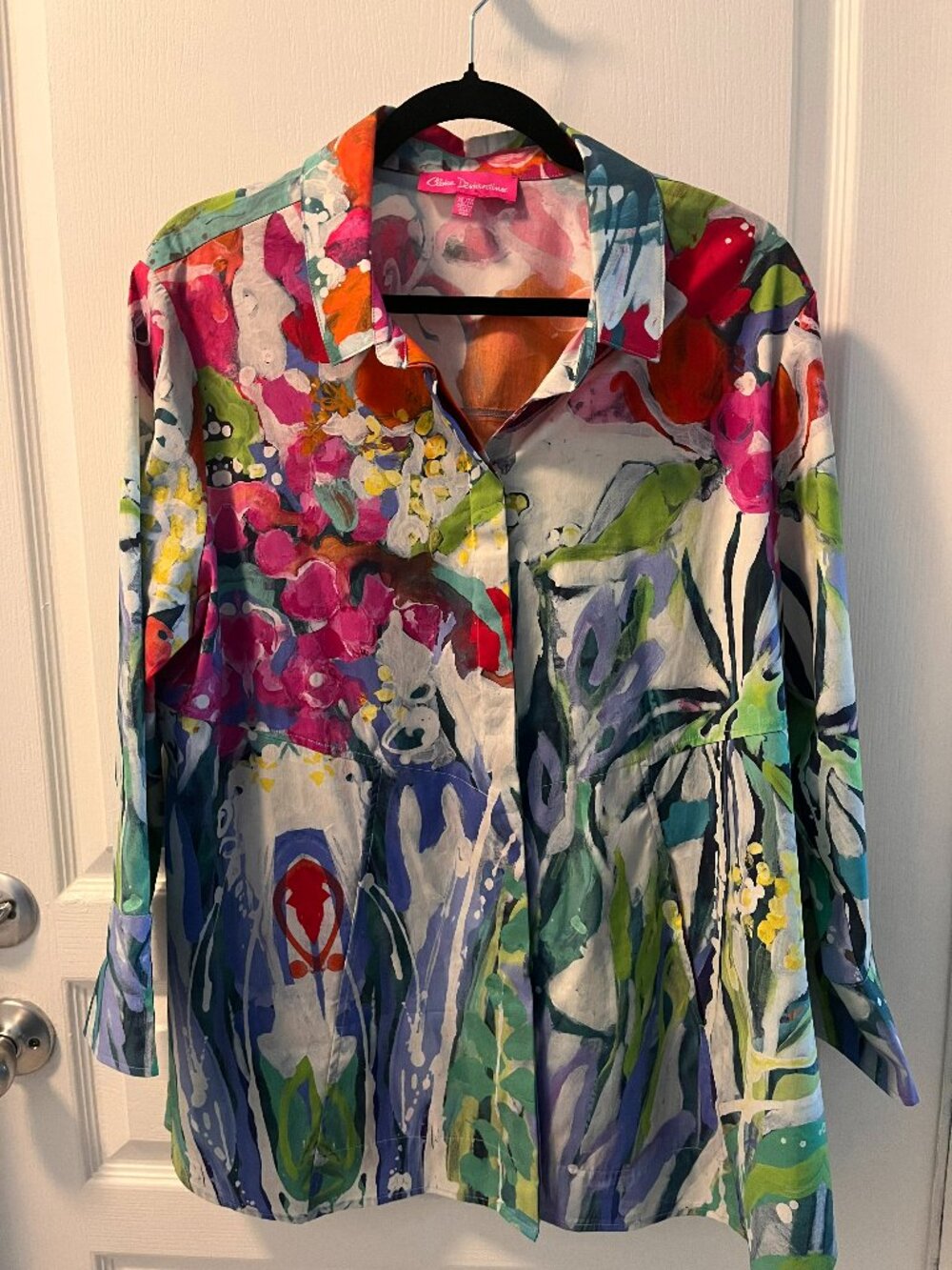 claire desjardins long sleeve shirt abstract water color